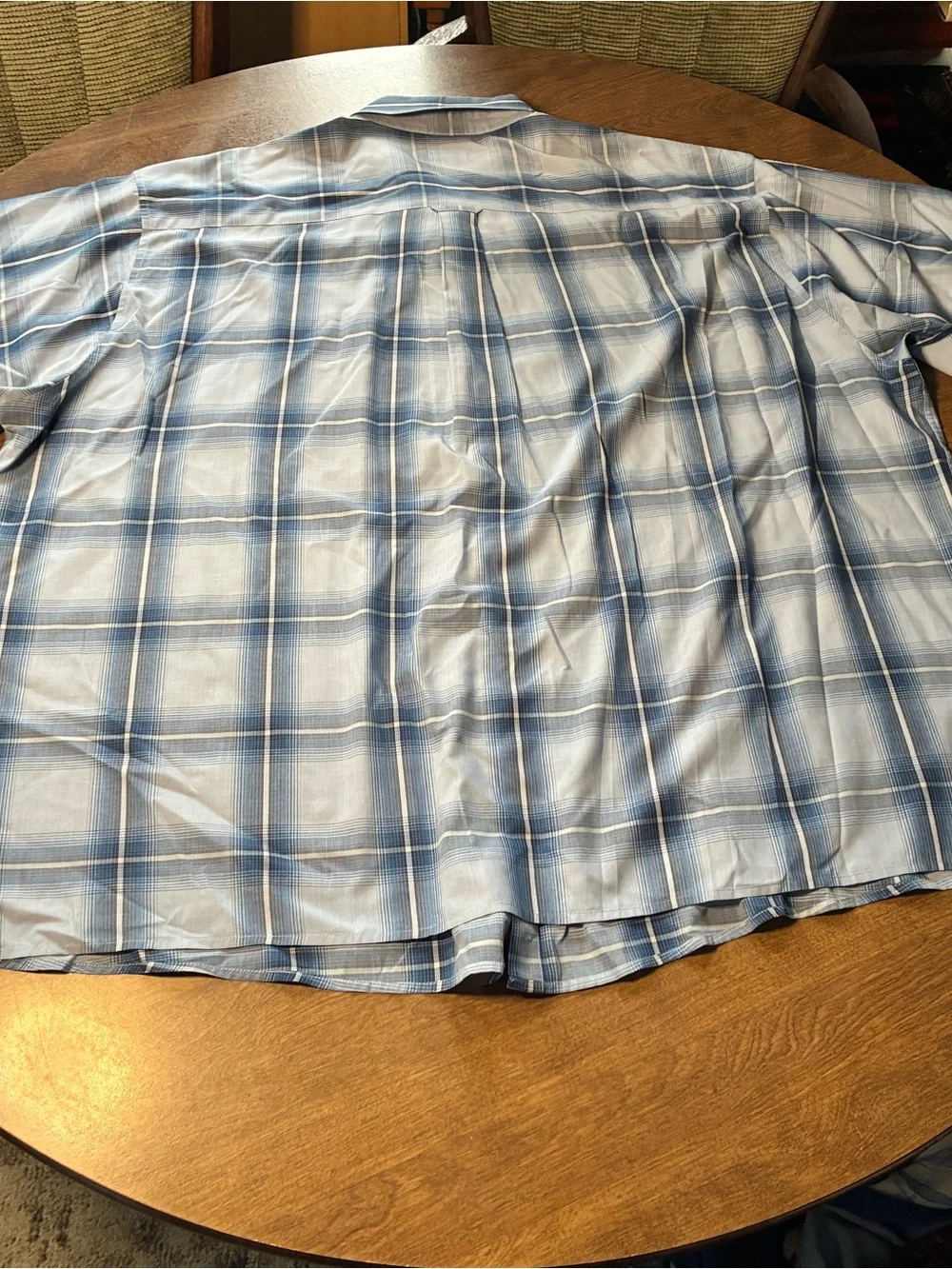 Harbor Bay 4xl Plaid Button Up Short Sleeve Shirt Blue Casual